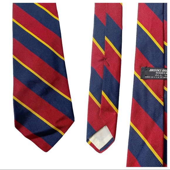 Brooks Brothers Other - Brooks Brothers Silk Red Blue Gold Tie Designer